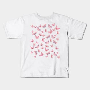 Butterfly Pattern - Light Pink Coloured Kids T-Shirt